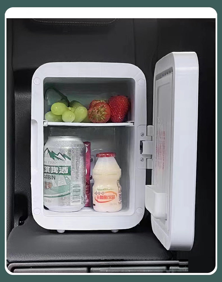 4L Electric Cooler Box Dual-Purpose Hot And Cold Mini Portable Refrigerator For Home And Car With Mirror Led Light Beauty