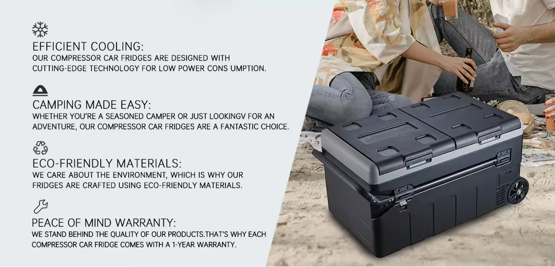 Dropshipping Product Fridge With Wheels Freezer Box Dual Temperature And Dual Control Picnic Camping Dc 12V/24V AC100-240V 65W