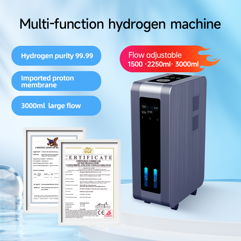 High-Flow Hydrogen Inhaler 3000 ml/min High-Performance Hydrogen Generator for Home Use and Health