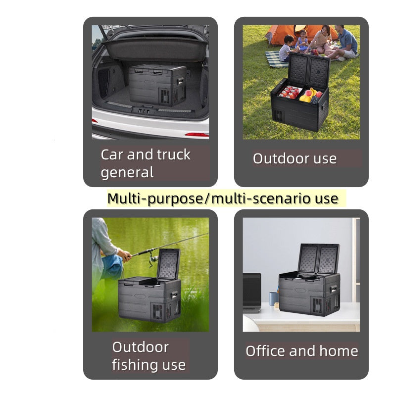 35L Horizontal Large Capacity Portable Refrigerator Temperature Control Digital Display 12v Fridge Freezer Car and Home Dual-use
