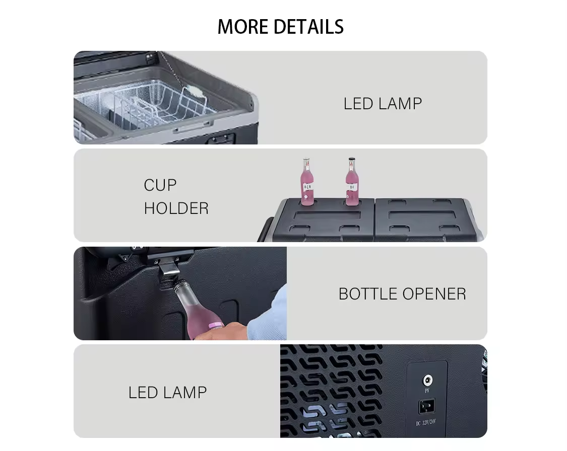 Dropshipping Product Fridge With Wheels Freezer Box Dual Temperature And Dual Control Picnic Camping Dc 12V/24V AC100-240V 65W