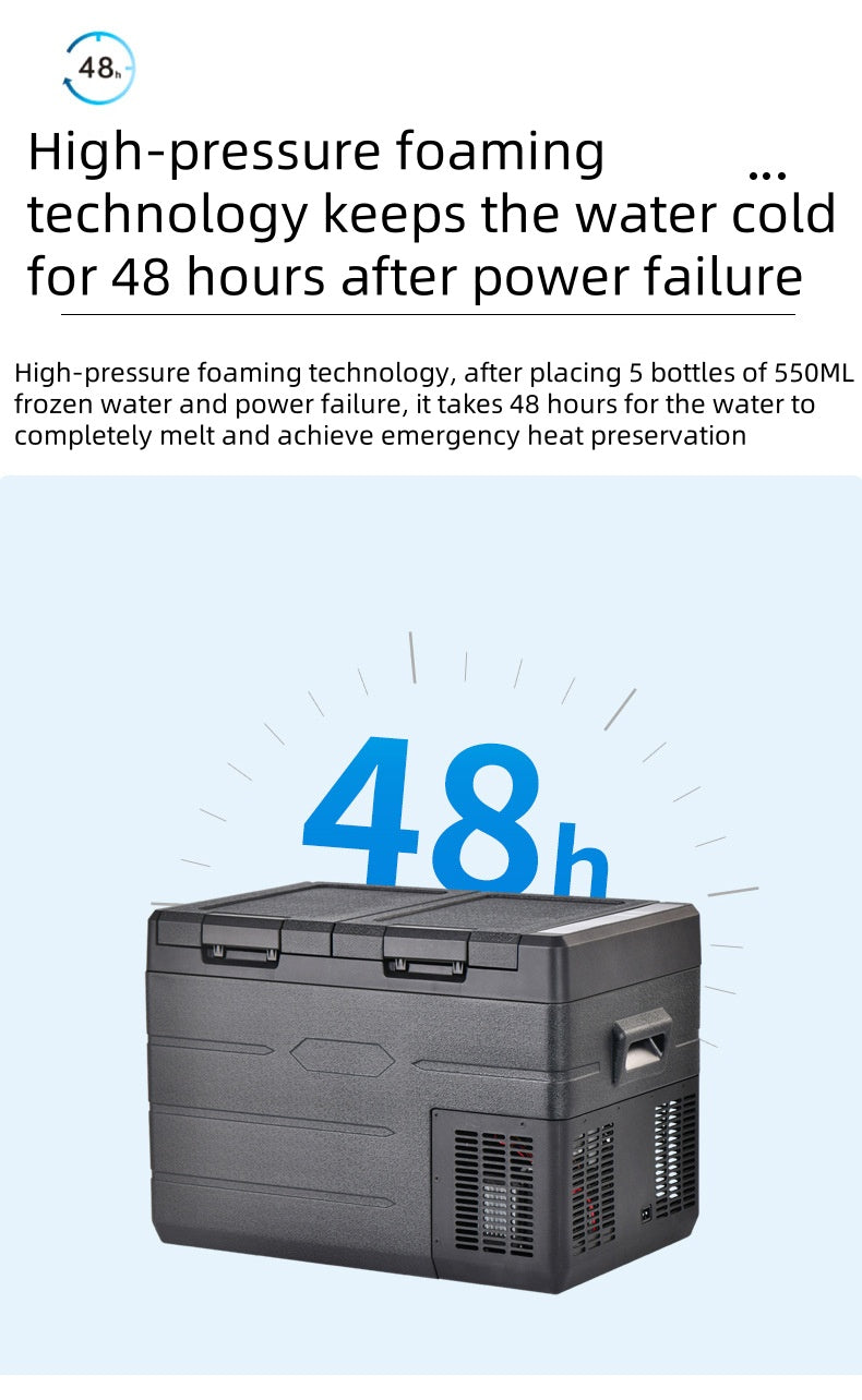 35L Horizontal Large Capacity Portable Refrigerator Temperature Control Digital Display 12v Fridge Freezer Car and Home Dual-use