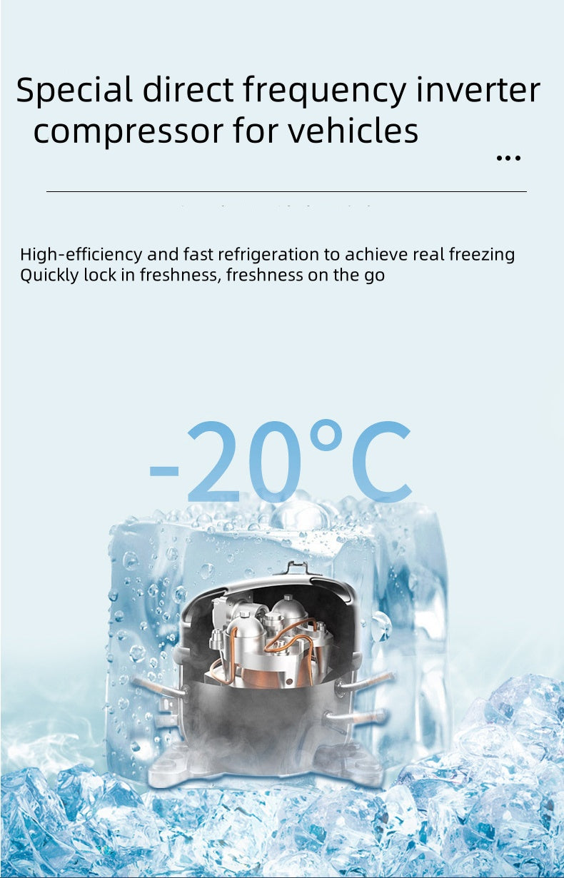 35L Horizontal Large Capacity Portable Refrigerator Temperature Control Digital Display 12v Fridge Freezer Car and Home Dual-use