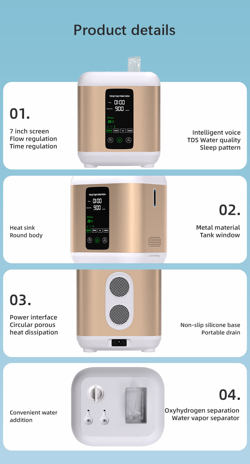 Hydrogen Inhalation Machine PME Pure Water Electrolyzer Hydrogen inhaler Brown's gas 600/900 ML