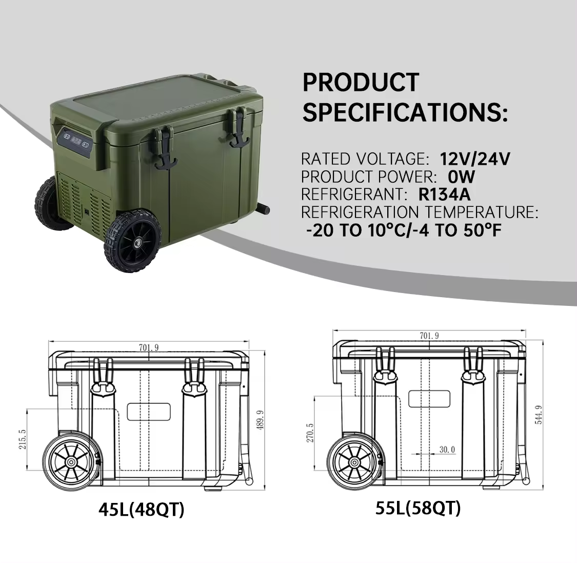 12v Refrigerator Freezer 45 Liters Portable Refrigerator 45L Truck Refrigerator Car Freezer 12v/24V AC 100-240V