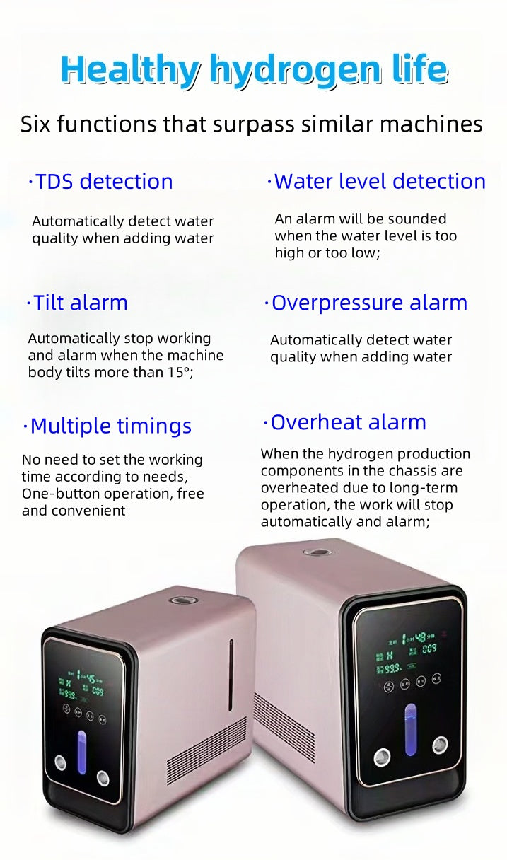 600ml H2 Water Generator with Dual-Port, PEM Water Electrolysis Ionizer Hydrogen Water Generator for Home, Travel