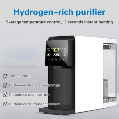 Molecular Hydrogen Water Machine 7L Alkaline Water 3000-6000PPB 4 Levels Filtration 5 Levels of Temperature 3 min fast Heating