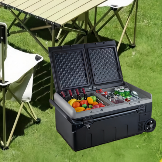 Dropshipping Product Fridge With Wheels Freezer Box Dual Temperature And Dual Control Picnic Camping  Dc 12V/24V AC100-240V 65W