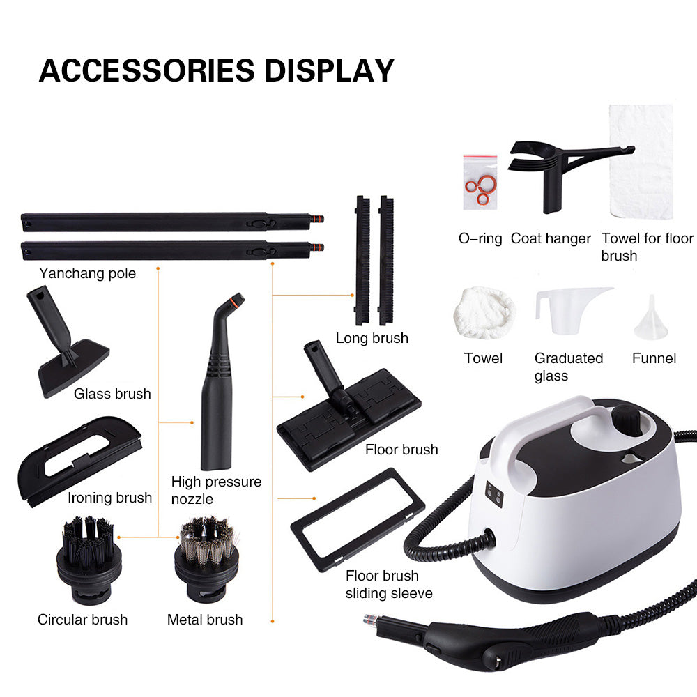 1.8 Liters Cast Aluminium Water Tank High Pressure Steam Cleaner 3 Meters Power Cord Fumigation Machine Car Upholstery Steam Cleaner
