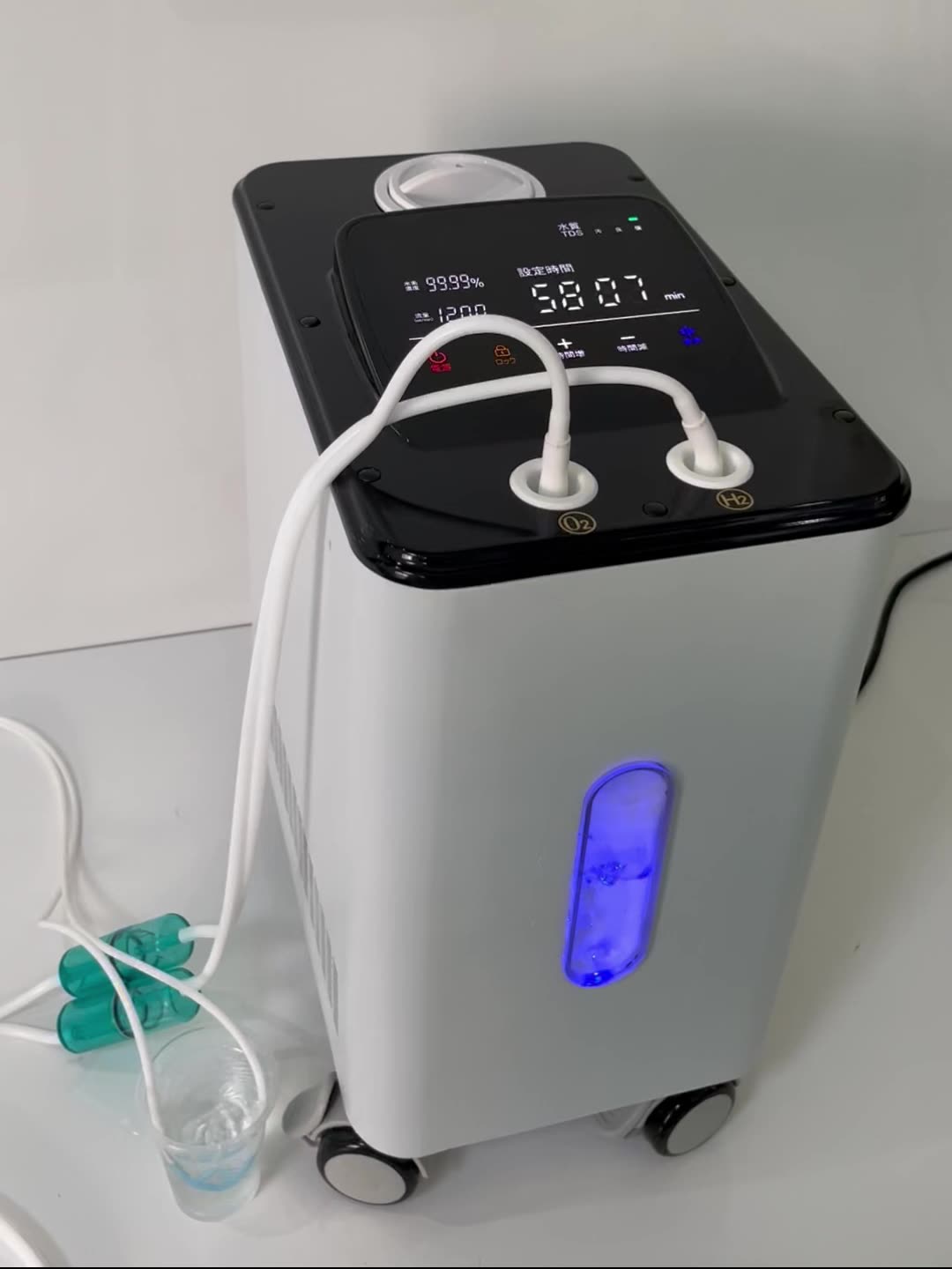 Hydrogen Inhalation Machine HO Mixed 450ml/min(300H+150O), SPE PEM Water Ionizer Hydrogen Inhalation Therapy Machine