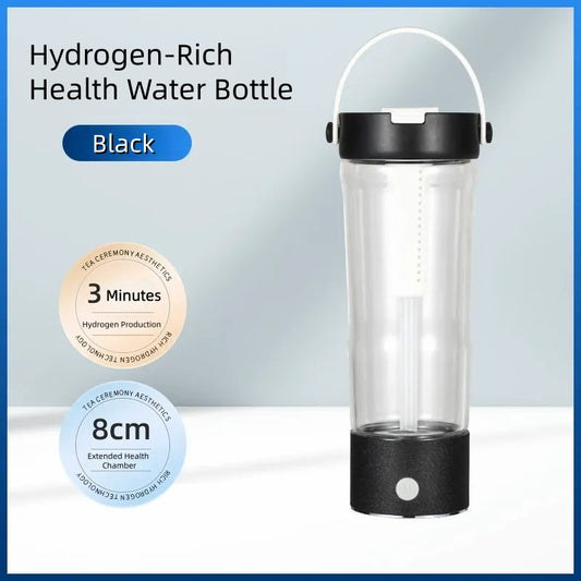 Hydrogen Water Bottle Portable Hydrogen Water Maker SPE PEM Technology Rechargeable Ionized Water Generator Anti Aging Antioxidant Glass Bottle 610ml