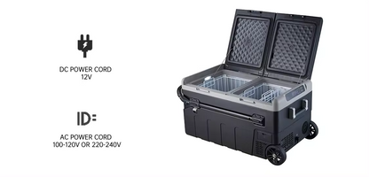 Dropshipping Product Fridge With Wheels Freezer Box Dual Temperature And Dual Control Picnic Camping  Dc 12V/24V AC100-240V 65W