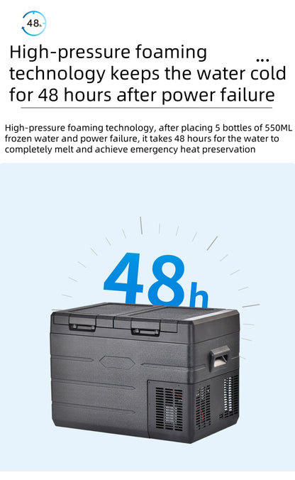 35L Horizontal Large Capacity Portable Refrigerator Temperature Control Digital Display 12v Fridge Freezer Car and Home Dual-use