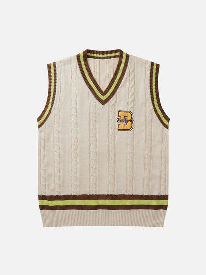 Olang - "B" Embroidered Sweater Vest