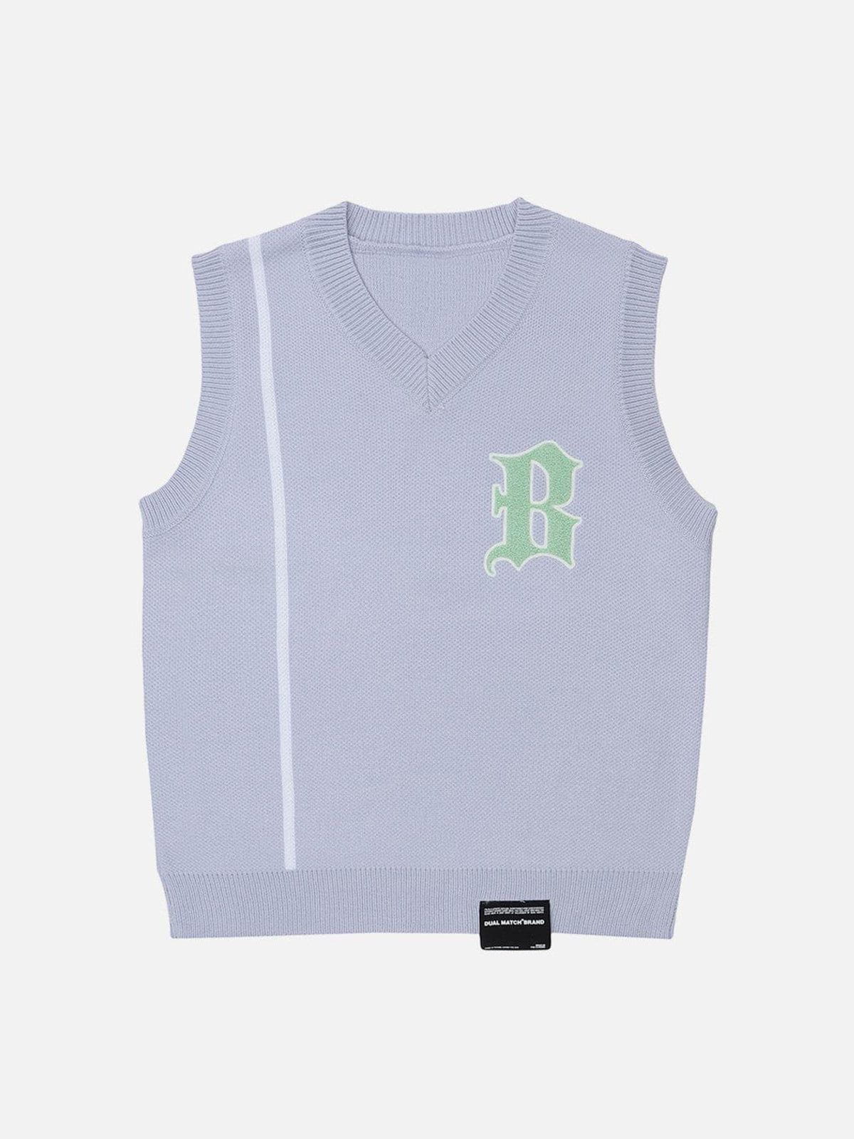 Olang - "B" Embroidery Sweater Vest