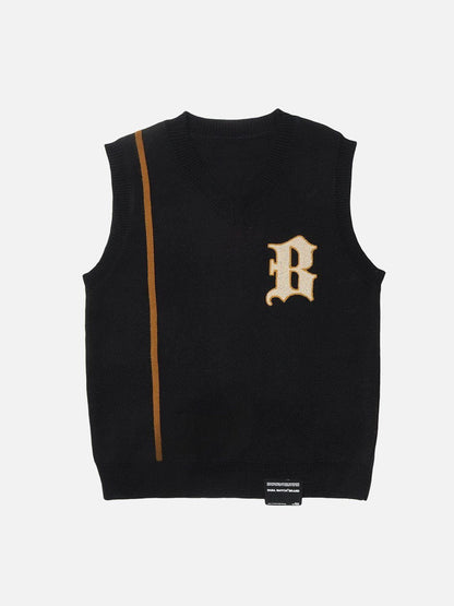 Olang - "B" Embroidery Sweater Vest