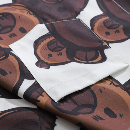 Olang - Bear Full Print Short-sleeved Shirt