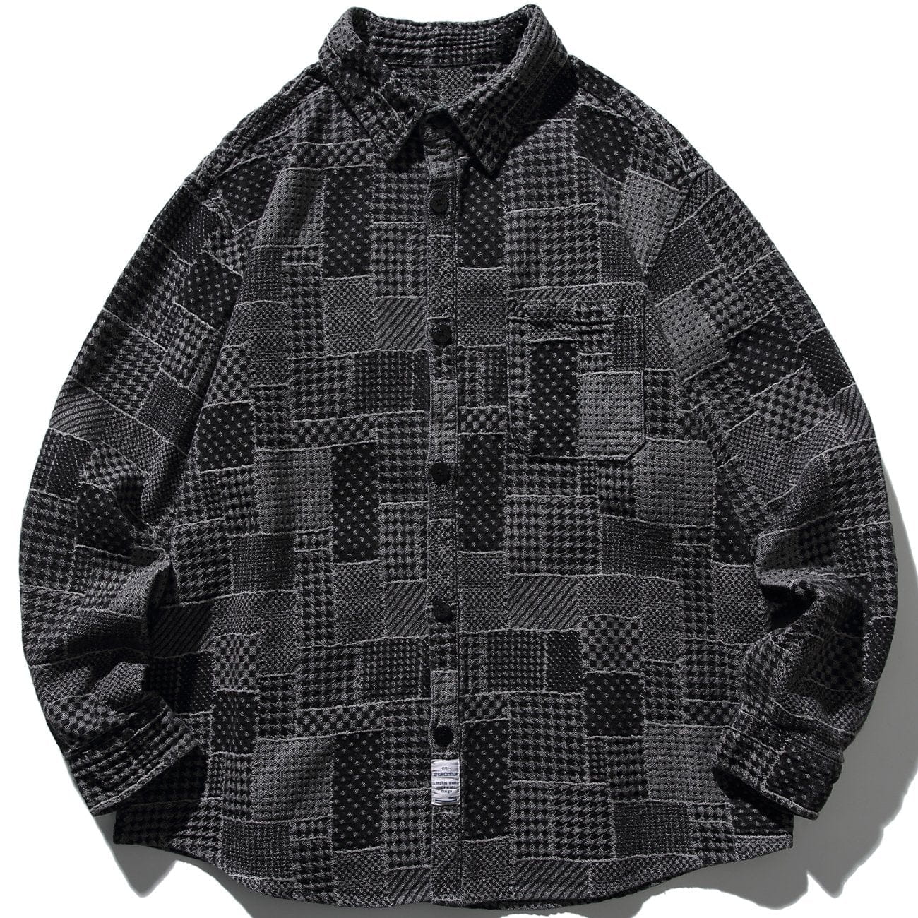 Olang - Bump Check Pattern Long Sleeve Shirt