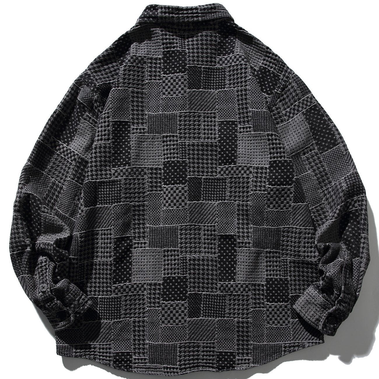 Olang - Bump Check Pattern Long Sleeve Shirt